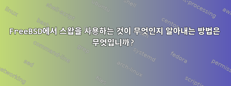 FreeBSD에서 스왑을 사용하는 것이 무엇인지 알아내는 방법은 무엇입니까?