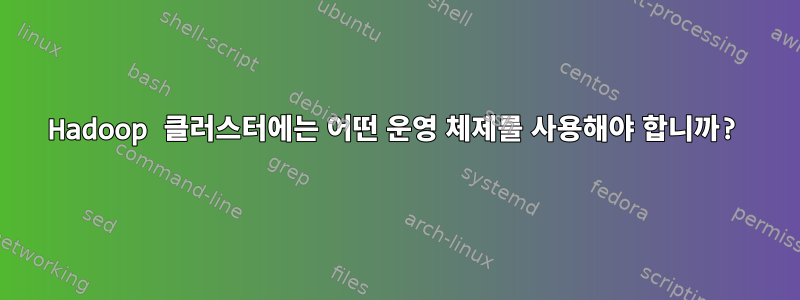 Hadoop 클러스터에는 어떤 운영 체제를 사용해야 합니까?