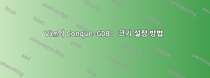 Vim의 Conque-GDB: 크기 설정 방법