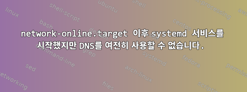 network-online.target 이후 systemd 서비스를 시작했지만 DNS를 여전히 사용할 수 없습니다.