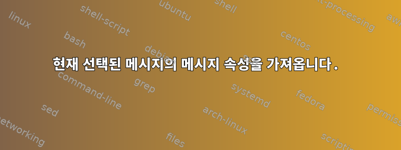 현재 선택된 메시지의 메시지 속성을 가져옵니다.