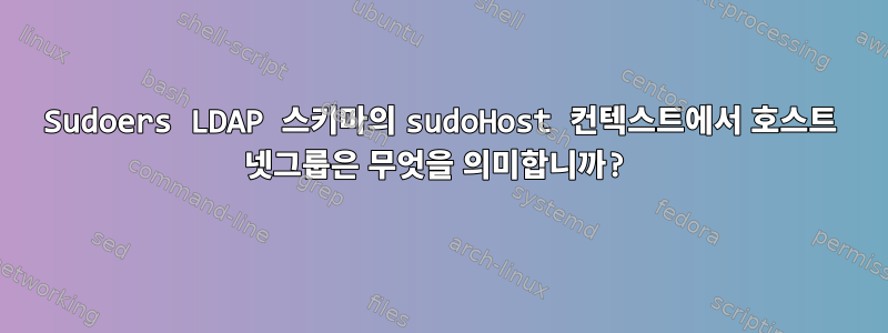 Sudoers LDAP 스키마의 sudoHost 컨텍스트에서 호스트 넷그룹은 무엇을 의미합니까?