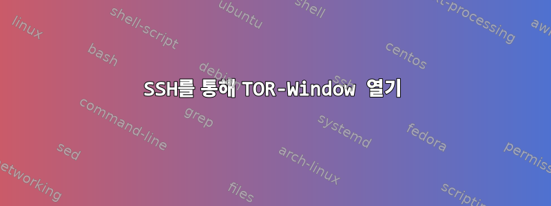 SSH를 통해 TOR-Window 열기