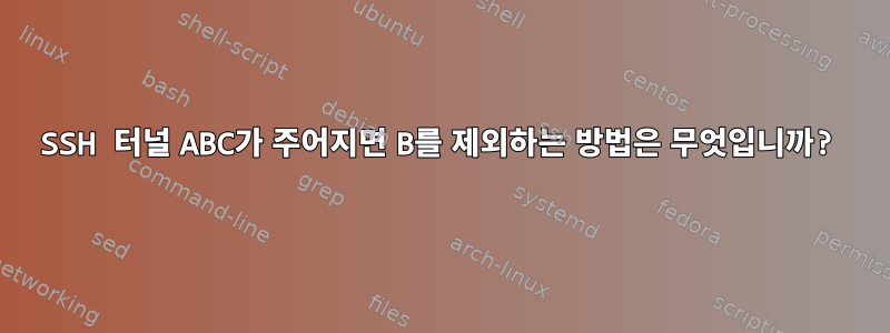 SSH 터널 ABC가 주어지면 B를 제외하는 방법은 무엇입니까?