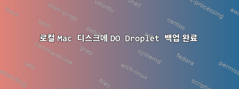 로컬 Mac 디스크에 DO Droplet 백업 완료