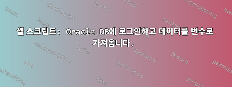 셸 스크립트: Oracle DB에 로그인하고 데이터를 변수로 가져옵니다.