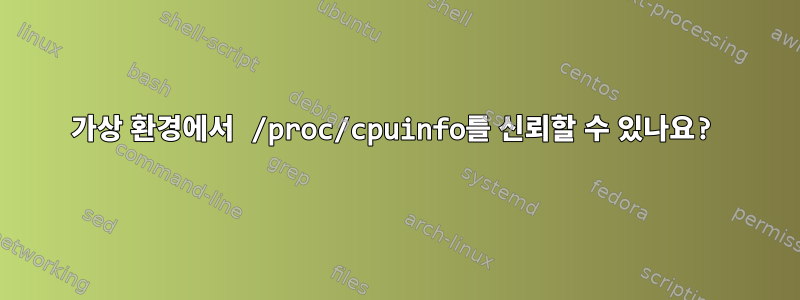 가상 환경에서 /proc/cpuinfo를 신뢰할 수 있나요?