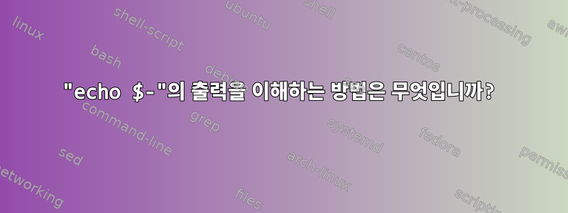 "echo $-"의 출력을 이해하는 방법은 무엇입니까?