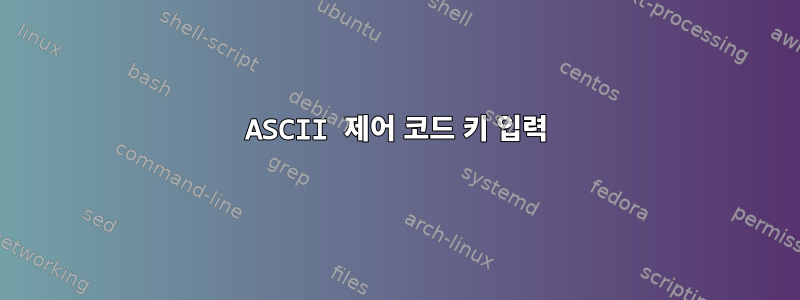 ASCII 제어 코드 키 입력