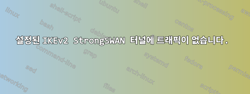 설정된 IKEv2 StrongSWAN 터널에 트래픽이 없습니다.