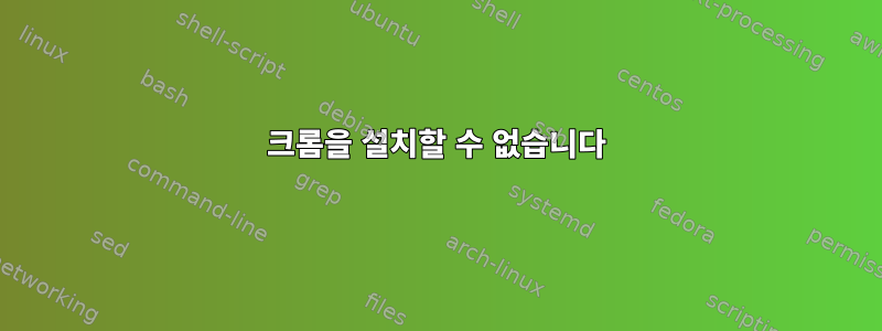 크롬을 설치할 수 없습니다