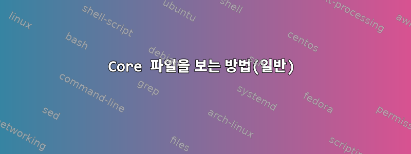 Core 파일을 보는 방법(일반)