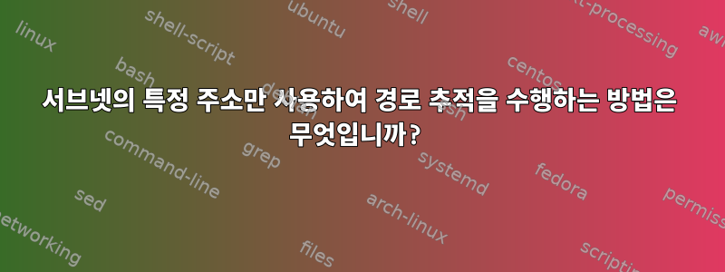 서브넷의 특정 주소만 사용하여 경로 추적을 수행하는 방법은 무엇입니까?