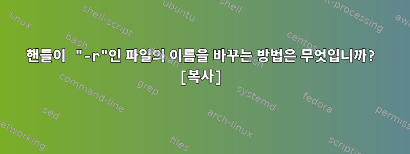 핸들이 "-r"인 파일의 이름을 바꾸는 방법은 무엇입니까? [복사]