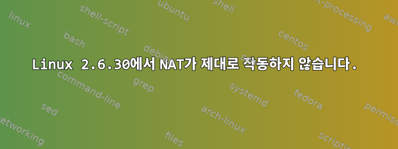 Linux 2.6.30에서 NAT가 제대로 작동하지 않습니다.