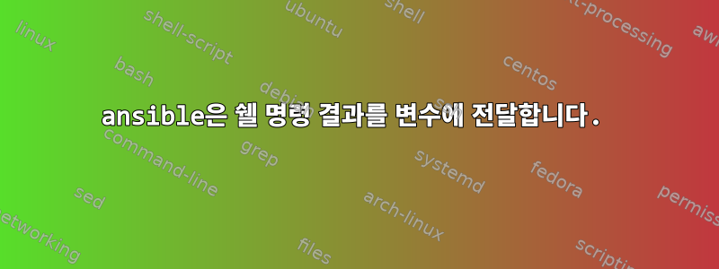 ansible은 쉘 명령 결과를 변수에 전달합니다.