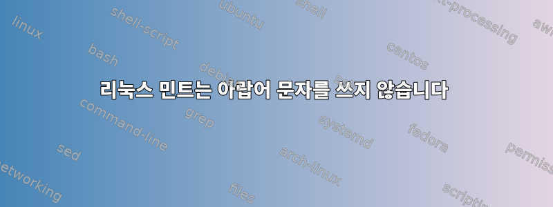 리눅스 민트는 아랍어 문자를 쓰지 않습니다