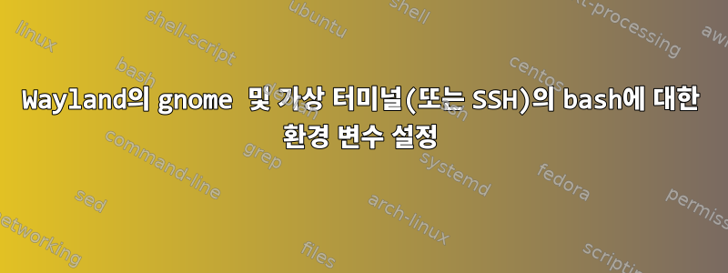 Wayland의 gnome 및 가상 터미널(또는 SSH)의 bash에 대한 환경 변수 설정