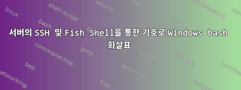 서버의 SSH 및 Fish Shell을 통한 기호로 Windows bash 화살표