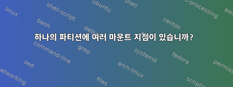 하나의 파티션에 여러 마운트 지점이 있습니까?