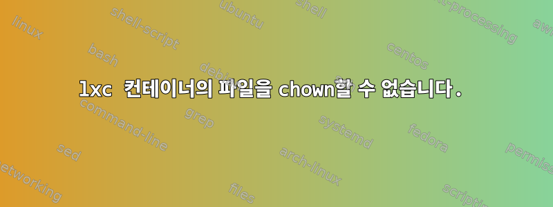 lxc 컨테이너의 파일을 chown할 수 없습니다.