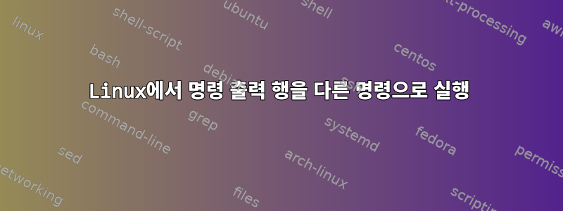 Linux에서 명령 출력 행을 다른 명령으로 실행