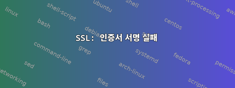 SSL: 인증서 서명 실패