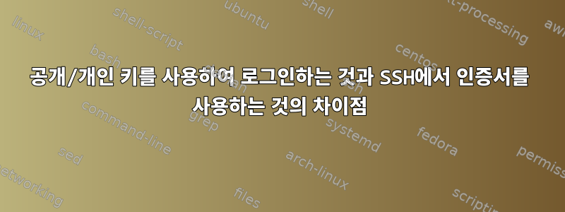 공개/개인 키를 사용하여 로그인하는 것과 SSH에서 인증서를 사용하는 것의 차이점