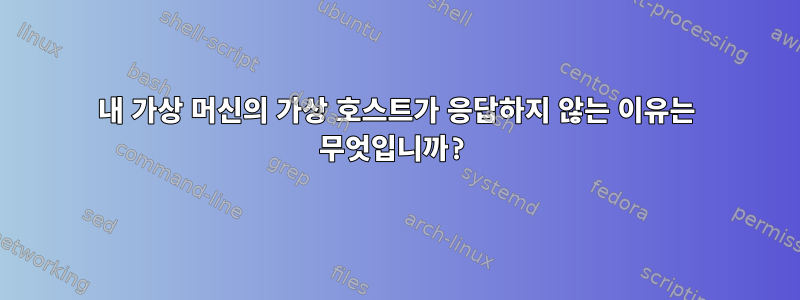 내 가상 머신의 가상 호스트가 응답하지 않는 이유는 무엇입니까?