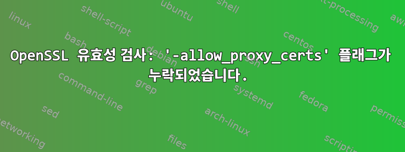 OpenSSL 유효성 검사: '-allow_proxy_certs' 플래그가 누락되었습니다.