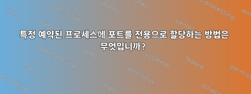 특정 예약된 프로세스에 포트를 전용으로 할당하는 방법은 무엇입니까?