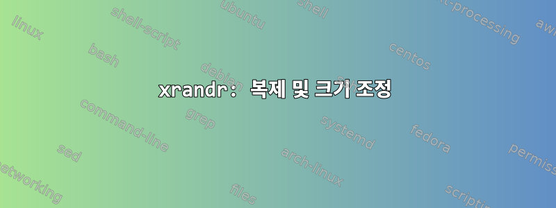 xrandr: 복제 및 크기 조정