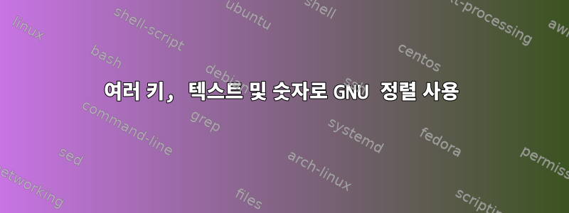 여러 키, 텍스트 및 숫자로 GNU 정렬 사용