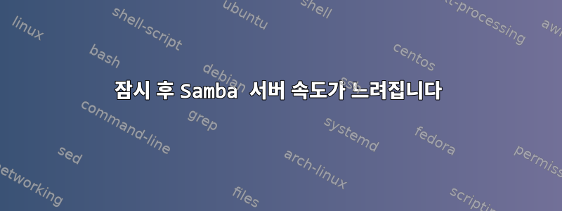 잠시 후 Samba 서버 속도가 느려집니다