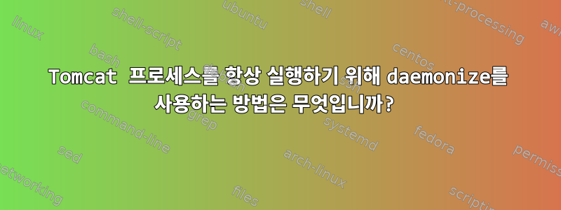 Tomcat 프로세스를 항상 실행하기 위해 daemonize를 사용하는 방법은 무엇입니까?