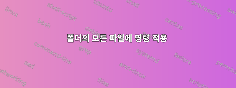 폴더의 모든 파일에 명령 적용