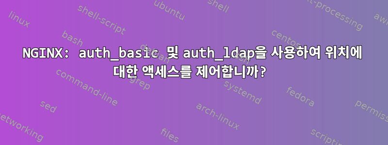 NGINX: auth_basic 및 auth_ldap을 사용하여 위치에 대한 액세스를 제어합니까?