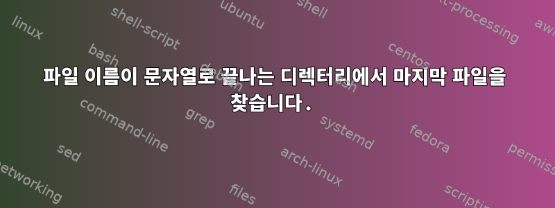 파일 이름이 문자열로 끝나는 디렉터리에서 마지막 파일을 찾습니다.