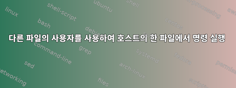 다른 파일의 사용자를 사용하여 호스트의 한 파일에서 명령 실행