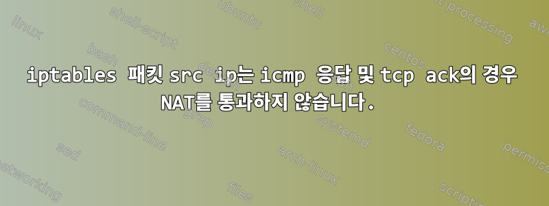 iptables 패킷 src ip는 icmp 응답 및 tcp ack의 경우 NAT를 통과하지 않습니다.