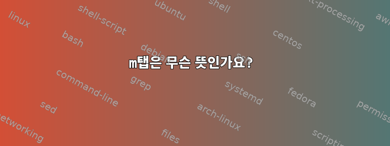 m탭은 무슨 뜻인가요?