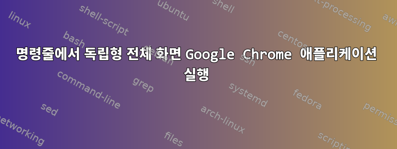 명령줄에서 독립형 전체 화면 Google Chrome 애플리케이션 실행