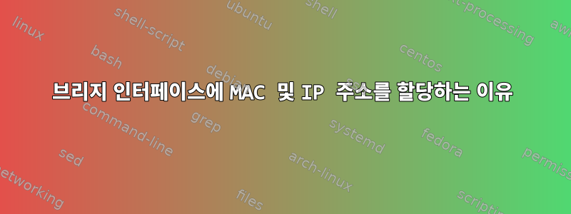 브리지 인터페이스에 MAC 및 IP 주소를 할당하는 이유