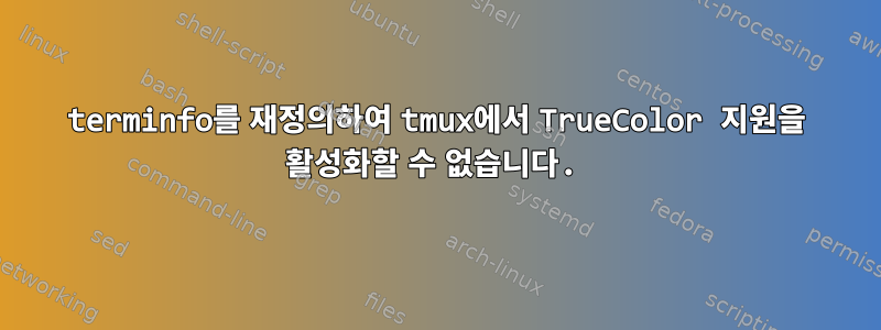 terminfo를 재정의하여 tmux에서 TrueColor 지원을 활성화할 수 없습니다.