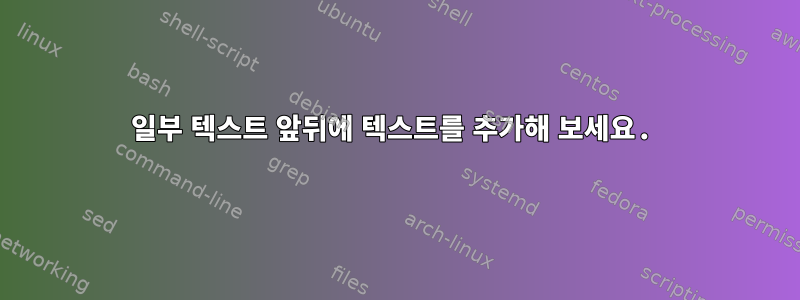 일부 텍스트 앞뒤에 텍스트를 추가해 보세요.