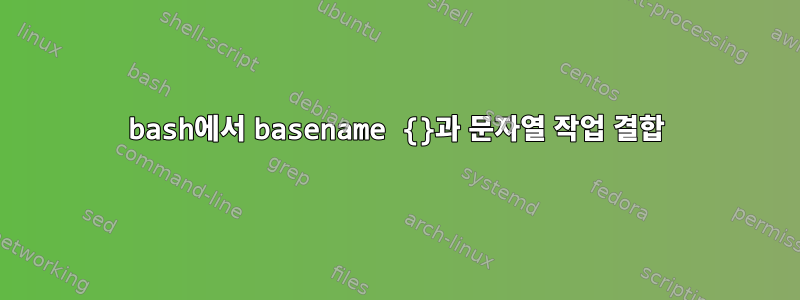 bash에서 basename {}과 문자열 작업 결합