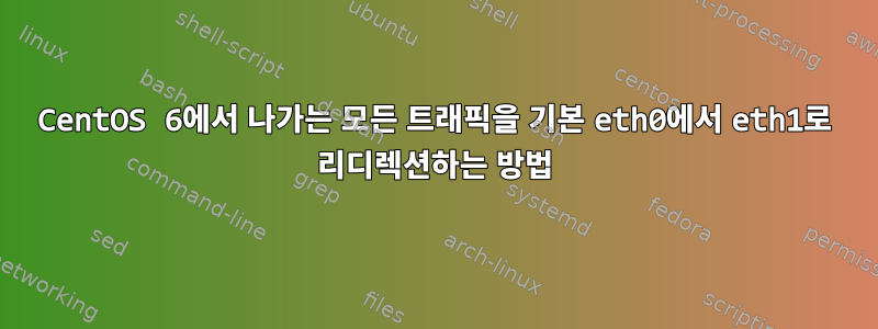 CentOS 6에서 나가는 모든 트래픽을 기본 eth0에서 eth1로 리디렉션하는 방법