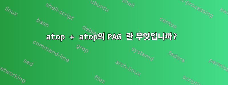 atop + atop의 PAG 란 무엇입니까?