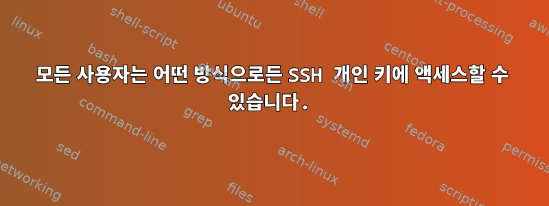 모든 사용자는 어떤 방식으로든 SSH 개인 키에 액세스할 수 있습니다.