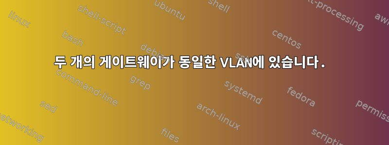 두 개의 게이트웨이가 동일한 VLAN에 있습니다.